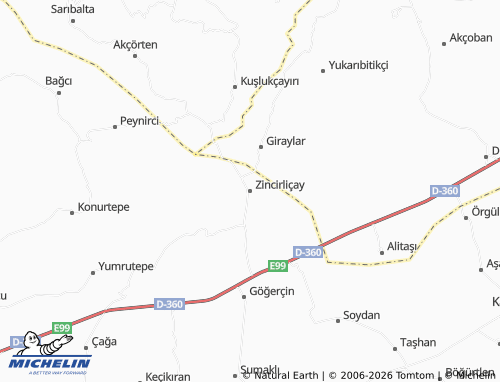 MICHELIN Zincirliçay map - ViaMichelin