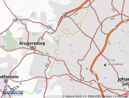 Kaart MICHELIN Roodekrans Extension 11 - ViaMichelin