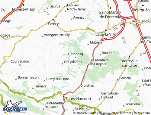 MICHELIN Grimbosq map - ViaMichelin