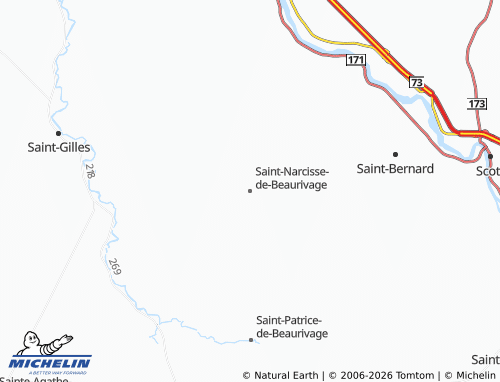 Mapa MICHELIN Saint-Narcisse-de-Beaurivage - ViaMichelin