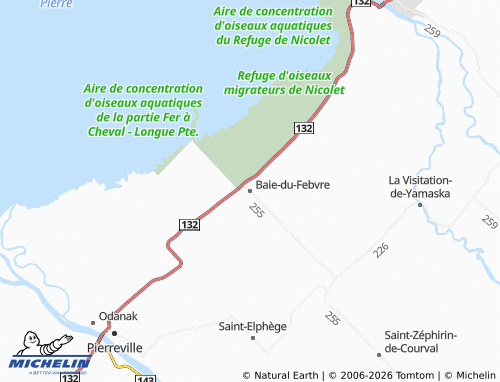 Carte MICHELIN Baie-du-Febvre - ViaMichelin