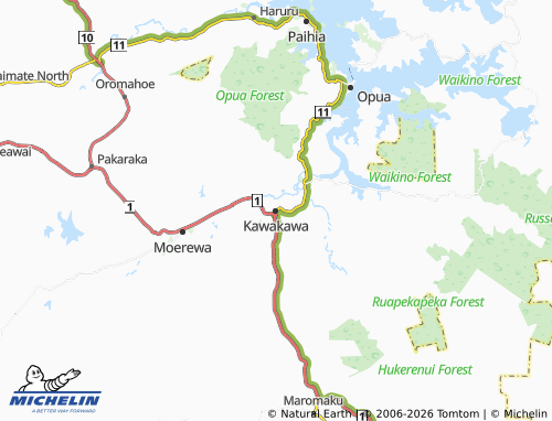 Mapa MICHELIN Kawakawa - ViaMichelin