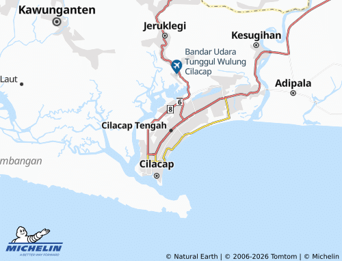 MICHELIN-Landkarte Cilacap Tengah - ViaMichelin