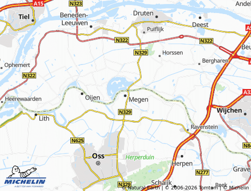 MICHELIN Megen map - ViaMichelin