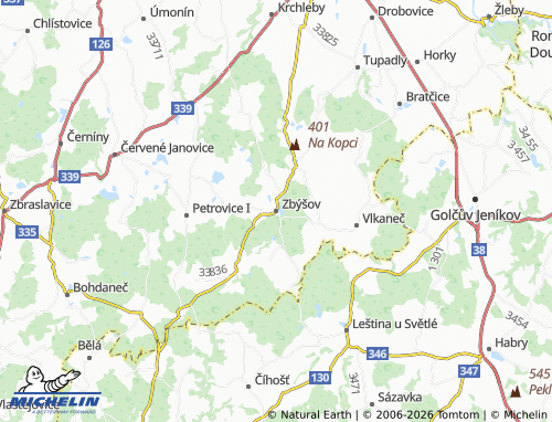 Mapa MICHELIN Zbýšov - ViaMichelin