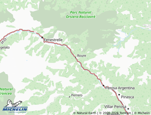 Mappa MICHELIN Roure - ViaMichelin