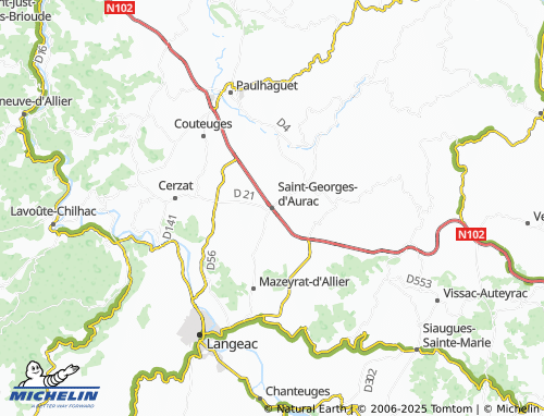 MICHELIN Saint-Georges-d'Aurac map - ViaMichelin