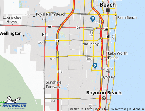 Mappa MICHELIN Greenacres - ViaMichelin