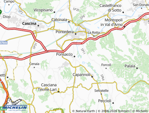 Mapa MICHELIN Ponsacco - ViaMichelin