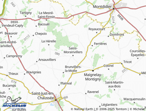 Carte MICHELIN Sains-Morainvillers - ViaMichelin