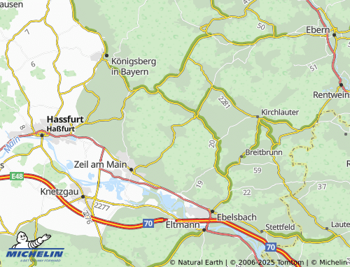 MICHELIN-Landkarte Bischofsheim - ViaMichelin