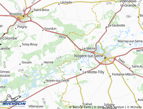 MICHELIN Melz-sur-Seine map - ViaMichelin