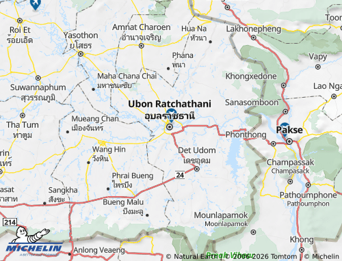 Mapa MICHELIN Amphoe Warin Chamrap - ViaMichelin