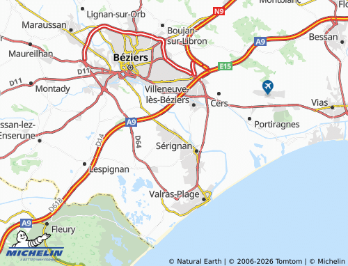 Mappa MICHELIN Sauvian - ViaMichelin
