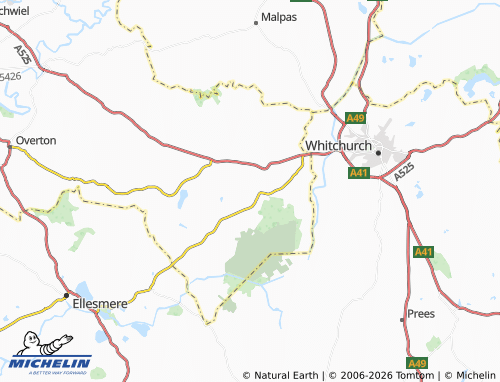 Mappa MICHELIN Bronington - ViaMichelin