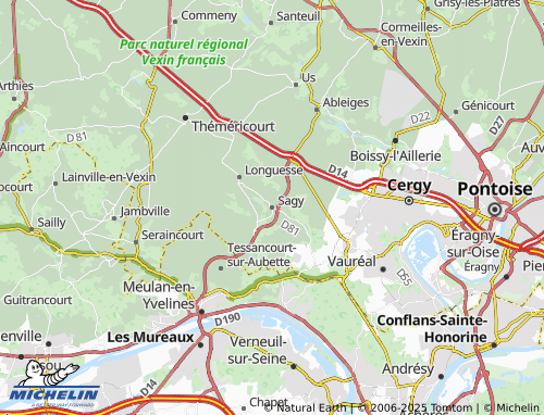 MICHELIN Sagy map - ViaMichelin