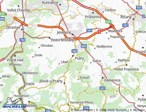 Mappa MICHELIN Psáry - ViaMichelin