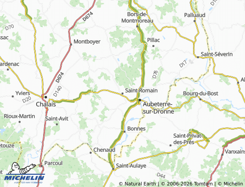 Mapa MICHELIN Saint-Romain - ViaMichelin