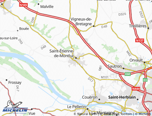 Mapa MICHELIN Saint-Étienne-de-Montluc - ViaMichelin