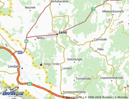 MICHELIN-Landkarte Máhomfa - ViaMichelin