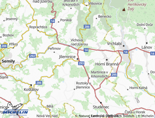 Mapa MICHELIN Jilemnice - ViaMichelin