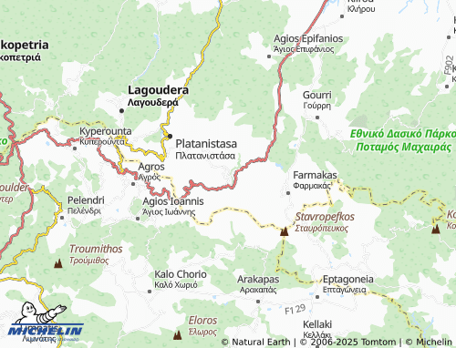 MICHELIN Palaichori Morfou map - ViaMichelin