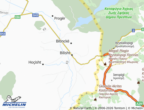 MICHELIN Bilisht map - ViaMichelin