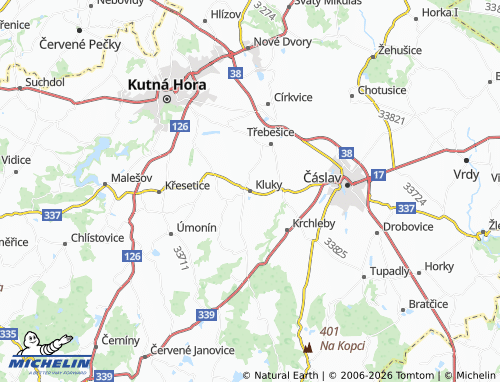 Mappa MICHELIN Kluky - ViaMichelin
