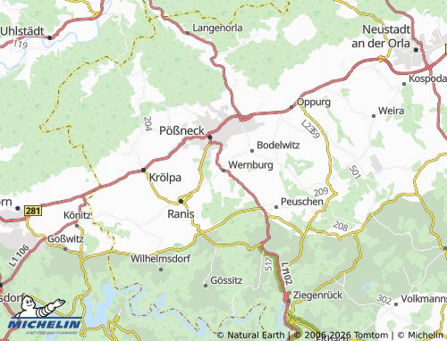 Mapa MICHELIN Wernburg - ViaMichelin