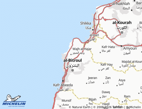 Mapa MICHELIN Wajh al-Hajar - ViaMichelin