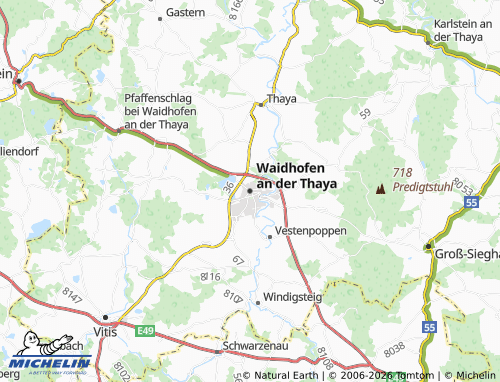 MICHELIN-Landkarte Waidhofen an der Thaya - ViaMichelin