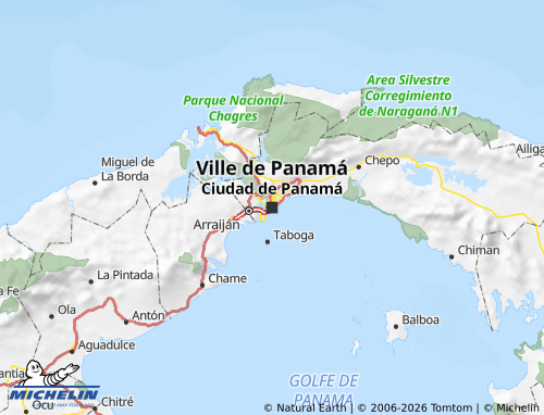 Kaart MICHELIN Panama - ViaMichelin