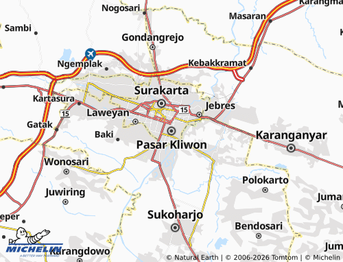 MICHELIN Pasar Kliwon map - ViaMichelin