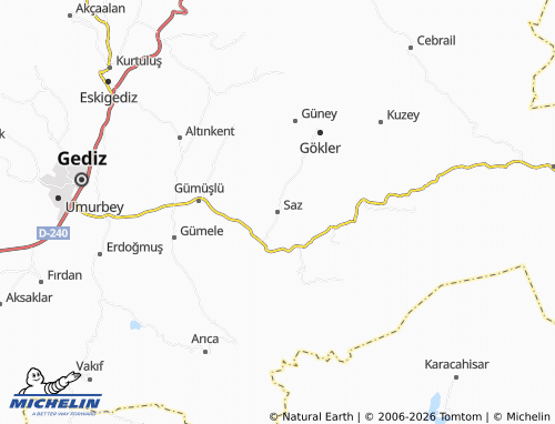 MICHELIN Saz map - ViaMichelin