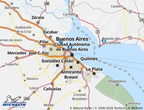 Kaart MICHELIN Ciudad Autónoma de Buenos Aires - ViaMichelin