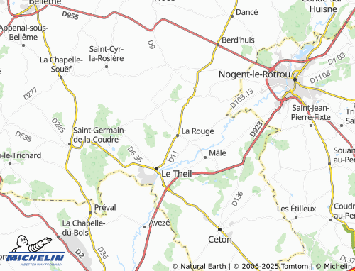 MICHELIN-Landkarte La Rouge - ViaMichelin
