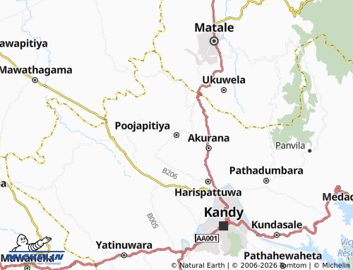 Mapa MICHELIN Poojapitiya - ViaMichelin