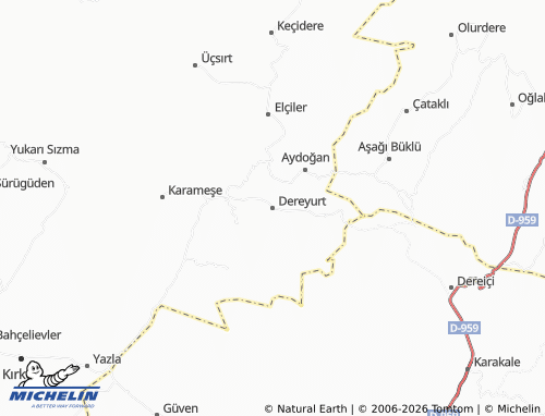 MICHELIN Dereyurt map - ViaMichelin
