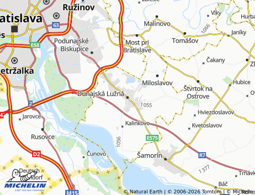MICHELIN Dunajská Lužná map - ViaMichelin