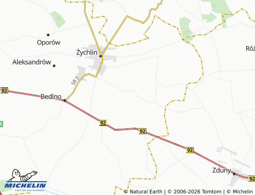 MICHELIN Brzeziny map - ViaMichelin