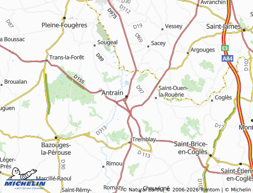 Carte MICHELIN Antrain - ViaMichelin