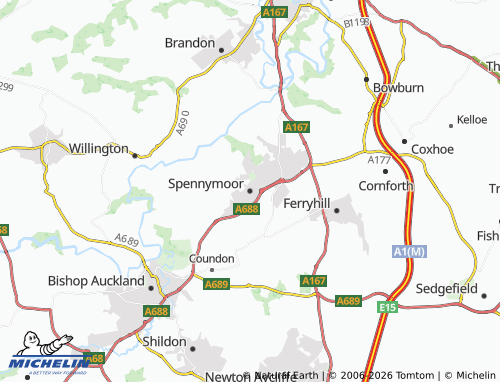 Carte MICHELIN Spennymoor - ViaMichelin
