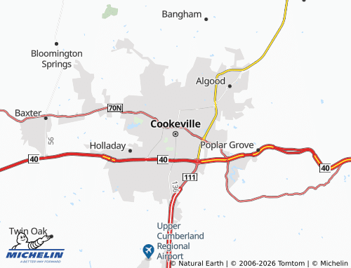 Mapa MICHELIN Cookeville - ViaMichelin