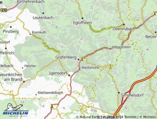 MICHELIN Gräfenberg map - ViaMichelin