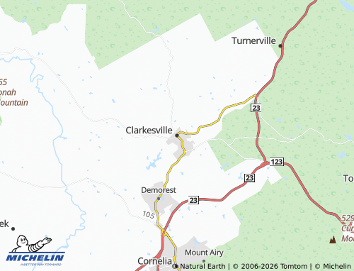 Carte MICHELIN Clarkesville - ViaMichelin