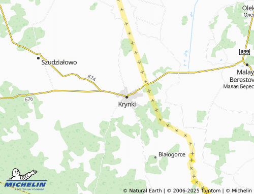 MICHELIN Krynki map - ViaMichelin