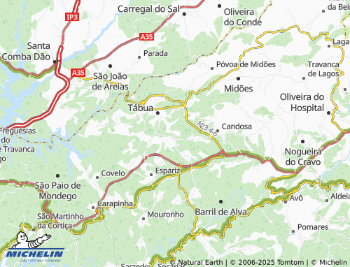 MICHELIN Oliveira de Fazemão map - ViaMichelin