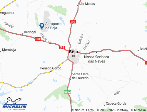 Mapa MICHELIN Beja - ViaMichelin