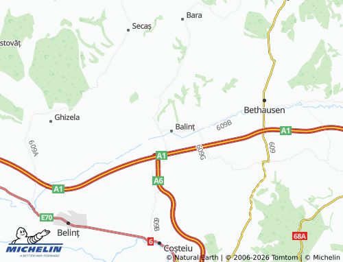 Mapa MICHELIN Balinț - ViaMichelin