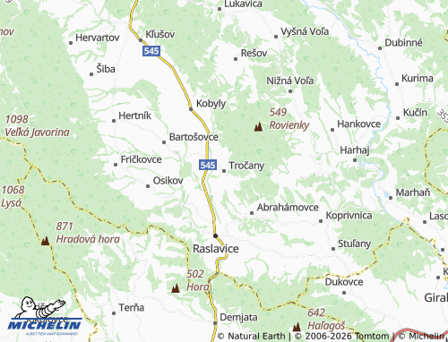 MICHELIN-Landkarte Tročany - ViaMichelin